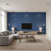 Curacao Coastal Animal Print Navy Blue | Architectural Wallcoverings - Living Room Visualization (AI-generated, may not be to scale. Verify pattern scale with product specifications.)