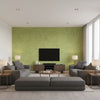 Curacao Coastal Animal Print Apple Green | Architectural Wallcoverings - Living Room Visualization (AI-generated, may not be to scale. Verify pattern scale with product specifications.)