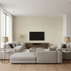Curacao Coastal Animal Print Beige | Architectural Wallcoverings - Living Room Visualization (AI-generated, may not be to scale. Verify pattern scale with product specifications.)