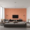Curacao Coastal Animal Print Rust Orange | Architectural Wallcoverings - Living Room Visualization (AI-generated, may not be to scale. Verify pattern scale with product specifications.)