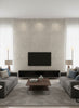 Imperial Linen Traditional Linen Imperial Metallic Silver and Gold | Architectural Wallcoverings - Living Room Visualization (AI-generated, may not be to scale. Verify pattern scale with product specifications.)