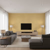 Hubble Dots Transitional Polka Dots - Metallic Gold | Architectural Wallcoverings - Living Room Visualization (AI-generated, may not be to scale. Verify pattern scale with product specifications.)