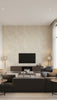 Faux Transitional Faux - Champagne and Cream | Architectural Wallcoverings - Living Room Visualization (AI-generated, may not be to scale. Verify pattern scale with product specifications.)