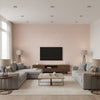 Indie Linen Embossed Vinyl Bohemian Embossed Vinyl - Rosa | Architectural Wallcoverings - Living Room Visualization (AI-generated, may not be to scale. Verify pattern scale with product specifications.)