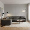 PALAWAN Charcoal | Thibaut Wallcoverings - Living Room Visualization (AI-generated, may not be to scale. Verify pattern scale with product specifications.)