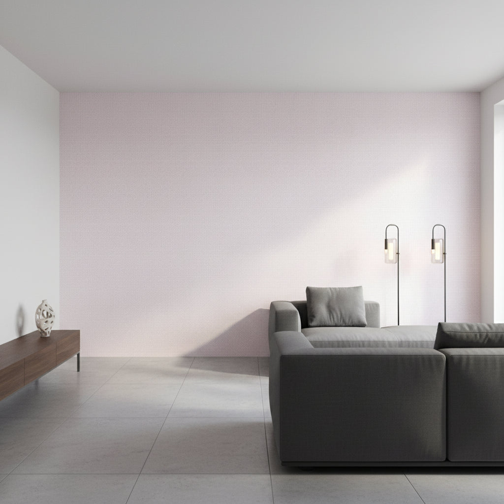 PALAWAN Lavender | Thibaut Wallcoverings - Living Room Visualization (AI-generated, may not be to scale. Verify pattern scale with product specifications.)