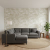 DELRAY Pearl | Thibaut Wallcoverings - Living Room Visualization (AI-generated, may not be to scale. Verify pattern scale with product specifications.)