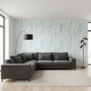 SIESTA KEY Spa Blue | Thibaut Wallcoverings - Living Room Visualization (AI-generated, may not be to scale. Verify pattern scale with product specifications.)