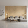 Bethany White on Natural | Thibaut Wallcoverings - Living Room Visualization (AI-generated, may not be to scale. Verify pattern scale with product specifications.)
