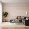 Equinox Pink and Yellow | Thibaut Wallcoverings - Living Room Visualization (AI-generated, may not be to scale. Verify pattern scale with product specifications.)