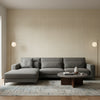 Tortona Beige | Thibaut Wallcoverings - Living Room Visualization (AI-generated, may not be to scale. Verify pattern scale with product specifications.)