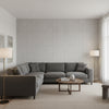 Tortona Grey | Thibaut Wallcoverings - Living Room Visualization (AI-generated, may not be to scale. Verify pattern scale with product specifications.)