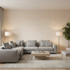 Twilight Blush | Thibaut Wallcoverings - Living Room Visualization (AI-generated, may not be to scale. Verify pattern scale with product specifications.)