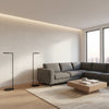Twilight Light Grey | Thibaut Wallcoverings - Living Room Visualization (AI-generated, may not be to scale. Verify pattern scale with product specifications.)