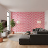 Ginger Pink | Thibaut Wallcoverings - Living Room Visualization (AI-generated, may not be to scale. Verify pattern scale with product specifications.)