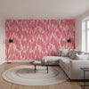 Maverick Pink | Thibaut Wallcoverings - Living Room Visualization (AI-generated, may not be to scale. Verify pattern scale with product specifications.)