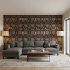 Lewis Brown | Thibaut Wallcoverings - Living Room Visualization (AI-generated, may not be to scale. Verify pattern scale with product specifications.)