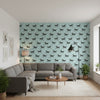 Marlborough Downs Spa Blue | Thibaut Wallcoverings - Living Room Visualization (AI-generated, may not be to scale. Verify pattern scale with product specifications.)