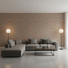 Moab Weave Sun Baked | Thibaut Wallcoverings - Living Room Visualization (AI-generated, may not be to scale. Verify pattern scale with product specifications.)