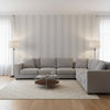 Braid Grey | Thibaut Wallcoverings - Living Room Visualization (AI-generated, may not be to scale. Verify pattern scale with product specifications.)