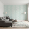 Braid Robin's Egg | Thibaut Wallcoverings - Living Room Visualization (AI-generated, may not be to scale. Verify pattern scale with product specifications.)