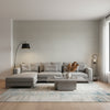 Cape May Weave Light Grey | Thibaut Wallcoverings - Living Room Visualization (AI-generated, may not be to scale. Verify pattern scale with product specifications.)
