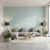 Cape May Weave Yarmouth Blue | Thibaut Wallcoverings - Living Room Visualization (AI-generated, may not be to scale. Verify pattern scale with product specifications.)