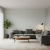 Cape May Weave Pale Blue | Thibaut Wallcoverings - Living Room Visualization (AI-generated, may not be to scale. Verify pattern scale with product specifications.)