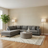 Cape May Weave Brown | Thibaut Wallcoverings - Living Room Visualization (AI-generated, may not be to scale. Verify pattern scale with product specifications.)