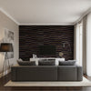 Encinitas Black | Thibaut Wallcoverings - Living Room Visualization (AI-generated, may not be to scale. Verify pattern scale with product specifications.)