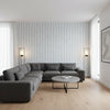 Hidden Hills Slate | Thibaut Wallcoverings - Living Room Visualization (AI-generated, may not be to scale. Verify pattern scale with product specifications.)