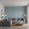 Fine Harvest Navy | Thibaut Wallcoverings - Living Room Visualization (AI-generated, may not be to scale. Verify pattern scale with product specifications.)
