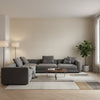 Fine Harvest Camel | Thibaut Wallcoverings - Living Room Visualization (AI-generated, may not be to scale. Verify pattern scale with product specifications.)