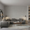 Fine Harvest Black | Thibaut Wallcoverings - Living Room Visualization (AI-generated, may not be to scale. Verify pattern scale with product specifications.)