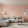 Fine Harvest Strawberry | Thibaut Wallcoverings - Living Room Visualization (AI-generated, may not be to scale. Verify pattern scale with product specifications.)