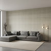 Inverness Grey | Thibaut Wallcoverings - Living Room Visualization (AI-generated, may not be to scale. Verify pattern scale with product specifications.)