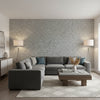 Aedan Dove | Thibaut Wallcoverings - Living Room Visualization (AI-generated, may not be to scale. Verify pattern scale with product specifications.)