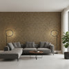 Aedan Black | Thibaut Wallcoverings - Living Room Visualization (AI-generated, may not be to scale. Verify pattern scale with product specifications.)