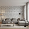 Echo Black on White | Thibaut Wallcoverings - Living Room Visualization (AI-generated, may not be to scale. Verify pattern scale with product specifications.)