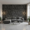 Jordan Black | Thibaut Wallcoverings - Living Room Visualization (AI-generated, may not be to scale. Verify pattern scale with product specifications.)