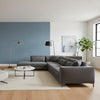 Baker Weave Navy | Thibaut Wallcoverings - Living Room Visualization (AI-generated, may not be to scale. Verify pattern scale with product specifications.)