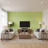 Gilon Green | Thibaut Wallcoverings - Living Room Visualization (AI-generated, may not be to scale. Verify pattern scale with product specifications.)