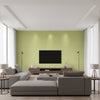 Shang Extra Fine Sisal Green | Thibaut Wallcoverings - Living Room Visualization (AI-generated, may not be to scale. Verify pattern scale with product specifications.)