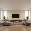 Shang Extra Fine Sisal Parchment | Thibaut Wallcoverings - Living Room Visualization (AI-generated, may not be to scale. Verify pattern scale with product specifications.)