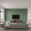 Coastline Spruce | Thibaut Wallcoverings - Living Room Visualization (AI-generated, may not be to scale. Verify pattern scale with product specifications.)