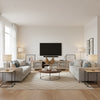 Heather Sisal White | Thibaut Wallcoverings - Living Room Visualization (AI-generated, may not be to scale. Verify pattern scale with product specifications.)