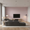Windward Sisal Eggplant | Thibaut Wallcoverings - Living Room Visualization (AI-generated, may not be to scale. Verify pattern scale with product specifications.)