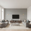Windward Sisal Steel | Thibaut Wallcoverings - Living Room Visualization (AI-generated, may not be to scale. Verify pattern scale with product specifications.)