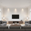 Edward's Paper White | Thibaut Wallcoverings - Living Room Visualization (AI-generated, may not be to scale. Verify pattern scale with product specifications.)