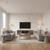Illusion Natural | Thibaut Wallcoverings - Living Room Visualization (AI-generated, may not be to scale. Verify pattern scale with product specifications.)